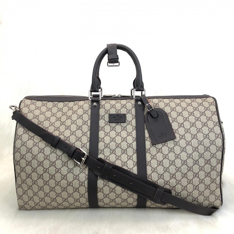 GUCCİ SİGNATURE DUFFLE LEATHER LUGGAGE CLASSİC